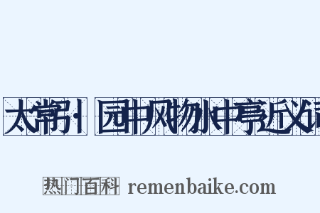 太常引·园中风物水中亭近义词是什么意思的图片